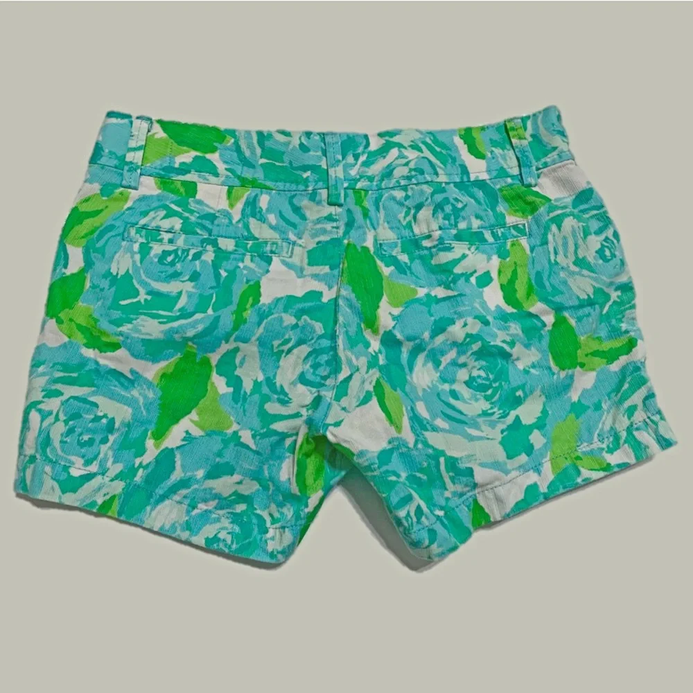 Lilly Pulitzer Callahan Shorts - Poolside Blue Rose First Impression - Size 2 - Picture 2 of 8